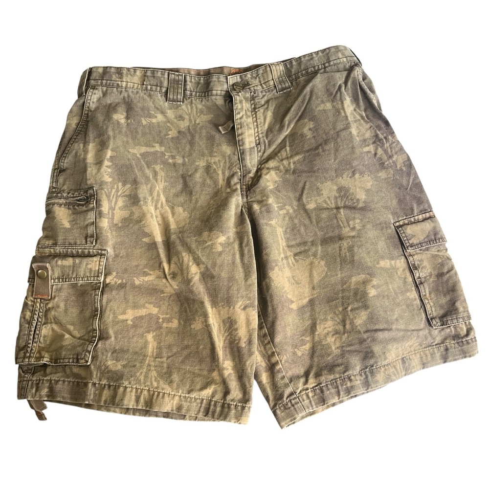 Eddie Bauer Cargo Shorts Camouflage Tree Print Ripstop Canvas Cotton Men